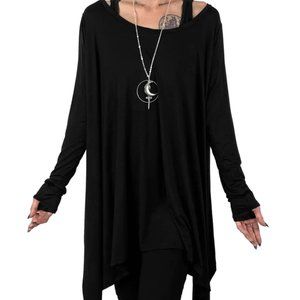 Foxblood Long Flowing Top with Thumbholes